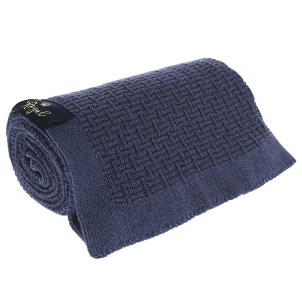 Bamboo-Cotton baby blanket navy blue Pony