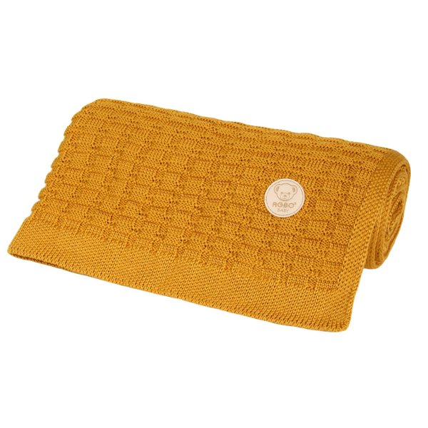 Bamboo baby blanket mustard Misio