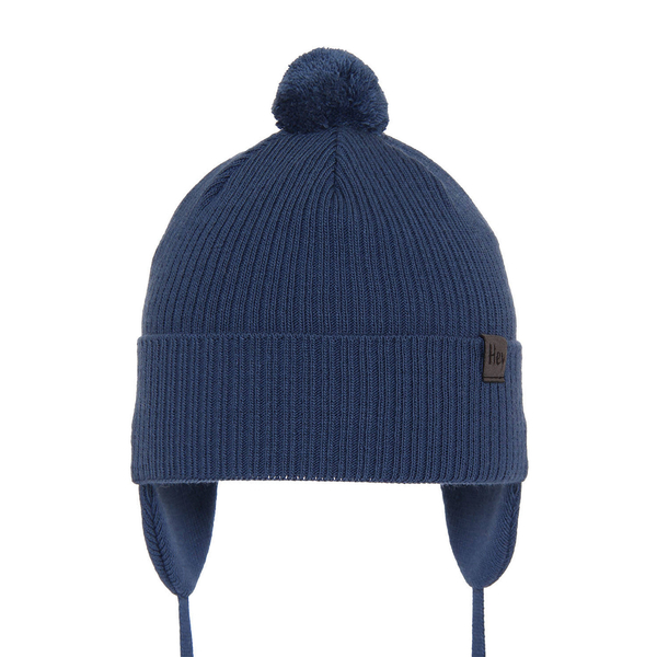 Boy's spring/ autumn hat blue Axel with pompom