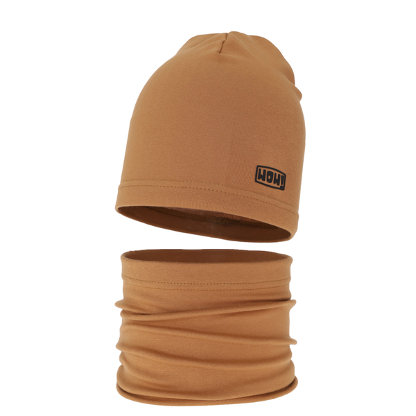 Boy's spring/ autumn set: hat and tube scarf camel Frizer