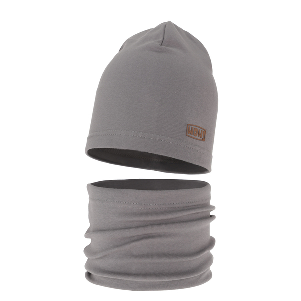 Boy's spring/ autumn set: hat and tube scarf grey Frizer