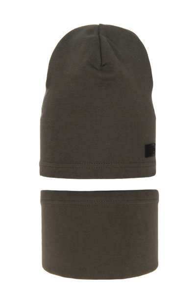 Boy's spring/ autumn set: hat and tube scarf khaki Frizi