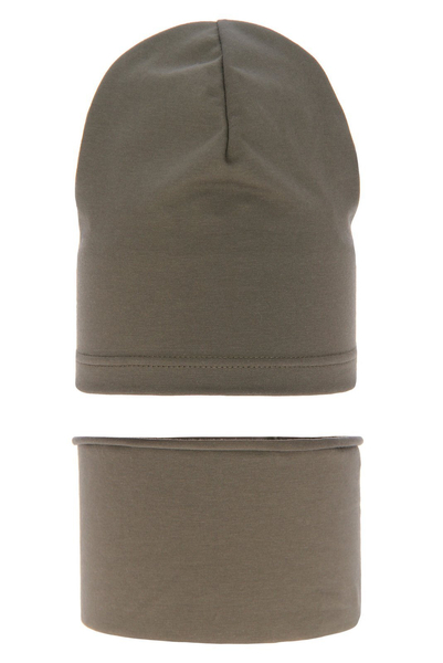 Boy's spring/ autumn set: hat and tube scarf khaki Hazel