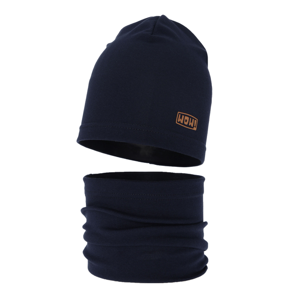 Boy's spring/ autumn set: hat and tube scarf navy blue Frizer