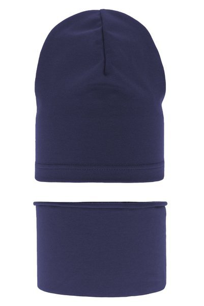 Boy's spring/ autumn set: hat and tube scarf navy blue Hazel