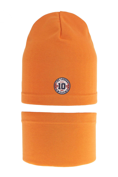 Boy's spring/ autumn set: hat and tube scarf orange Bingo