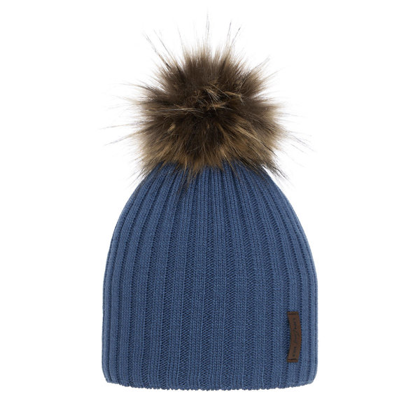 Boy's winter hat blue Amur with pompom