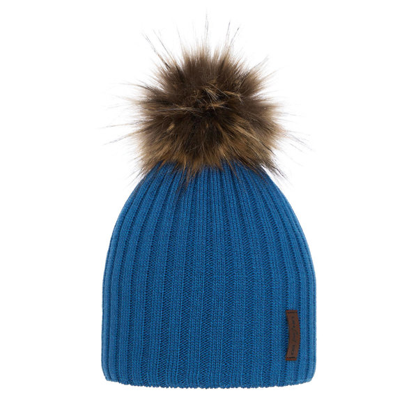 Boy's winter hat blue Amur with pompom