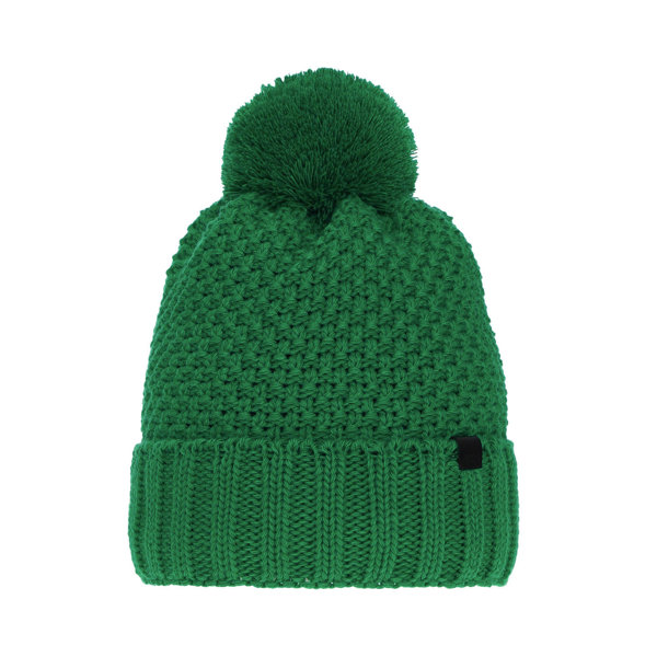 Boy's winter hat green Polins with pompom