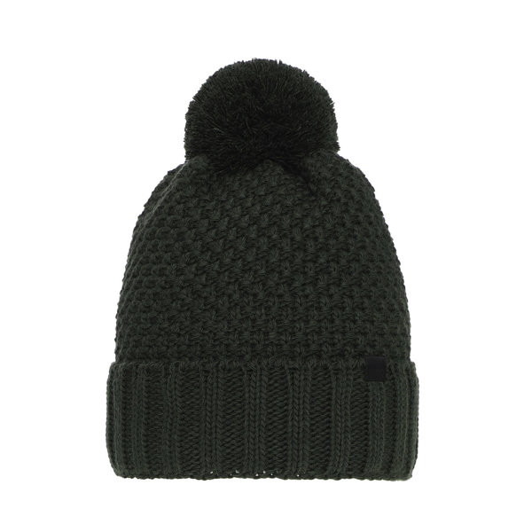 Boy's winter hat khaki Polins with pompom