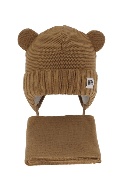 Boy's winter set: hat and scarf camel Luciano