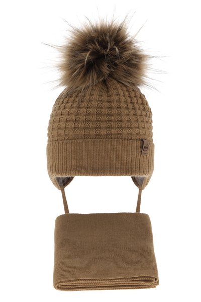 Boy's winter set: hat and scarf camel Salem