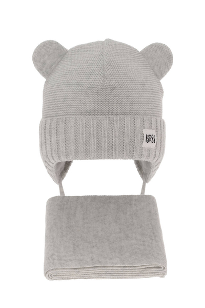 Boy's winter set: hat and scarf grey Luciano