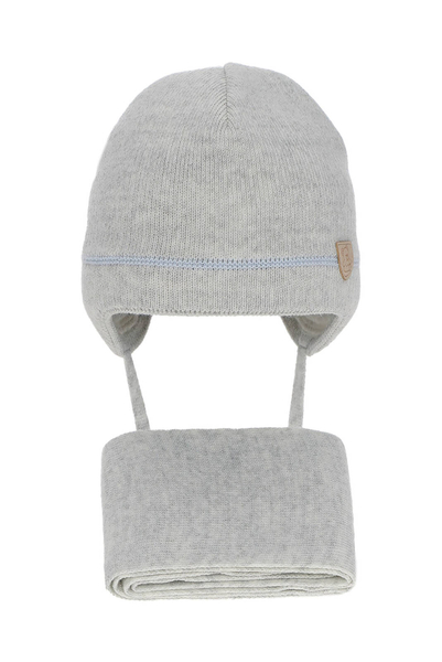 Boy's winter set: hat and scarf grey Musso