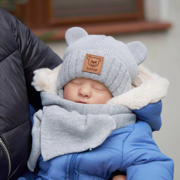 Boy's winter set: hat and scarf grey Petit