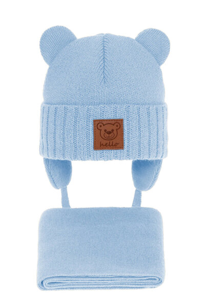 Boy's winter set: hat and scarf light blue Petit