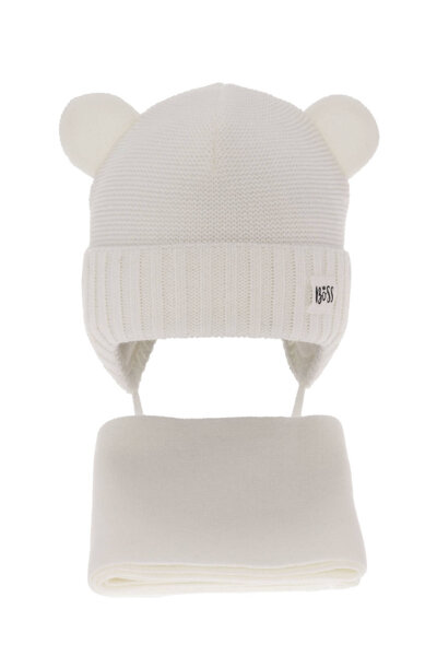 Boy's winter set: hat and scarf white Luciano