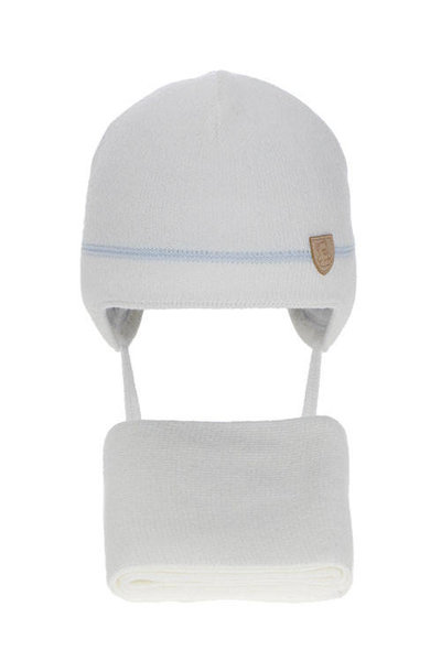 Boy's winter set: hat and scarf white Musso