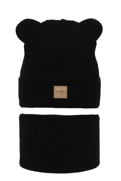 Boy's winter set: hat and tube scarf black Michael