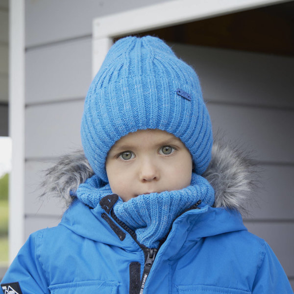 Boy's winter set: hat and tube scarf blue Zeno