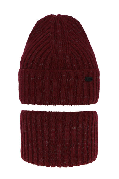 Boy's winter set: hat and tube scarf burgund Zeno