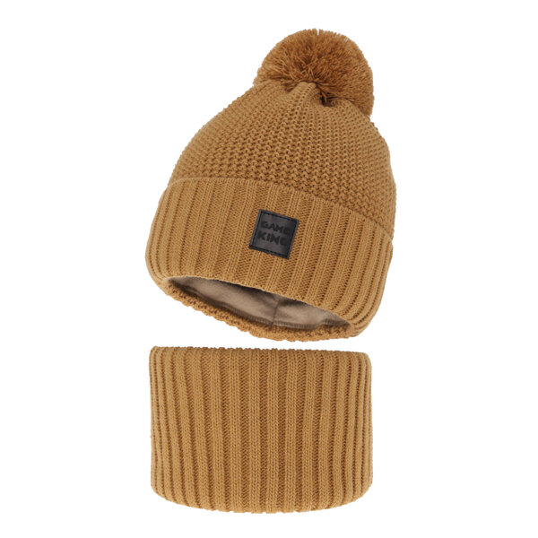 Boy's winter set: hat and tube scarf camel Conan