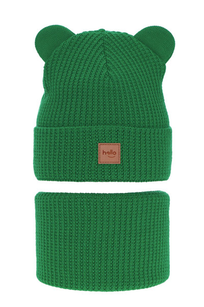 Boy's winter set: hat and tube scarf green Michael