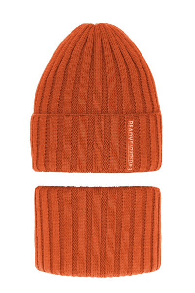 Boy's winter set: hat and tube scarf orange Livido