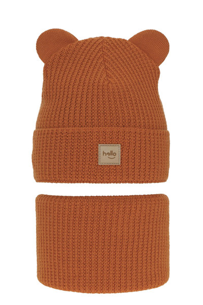 Boy's winter set: hat and tube scarf orange Michael