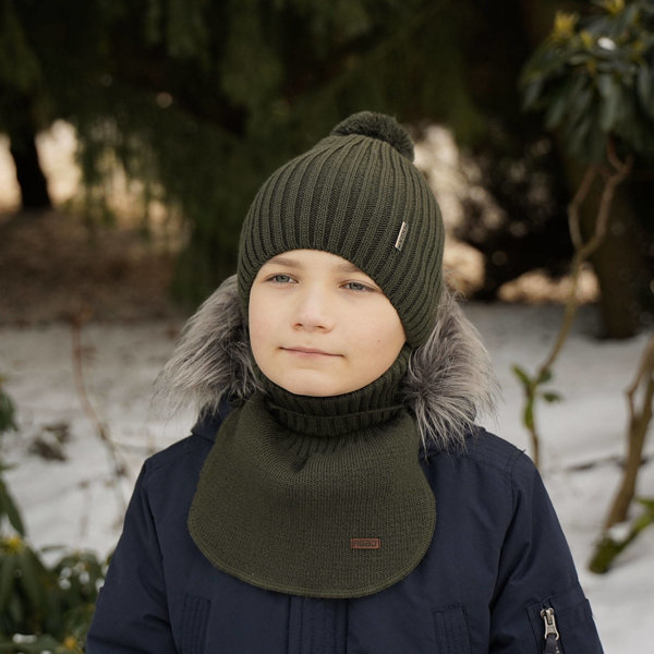 Boy's winter tube scarf khaki Gobi