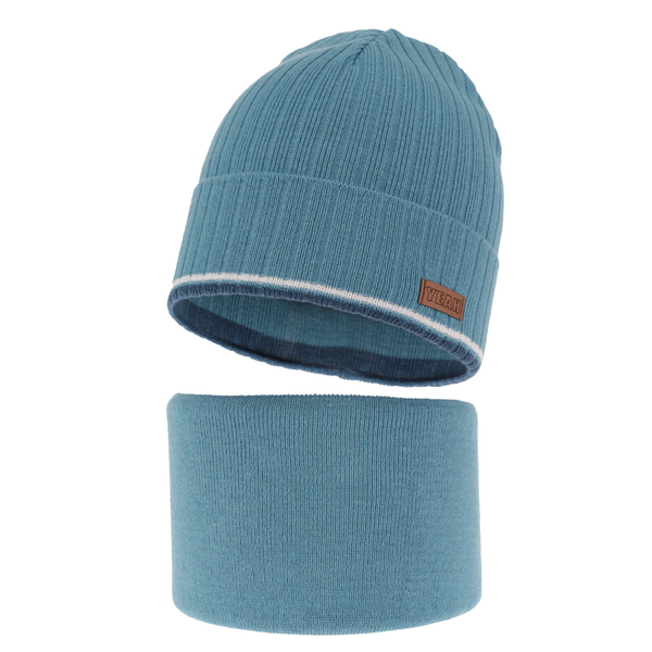 Children's autumn/ spring set: hat and tube scarf blue London