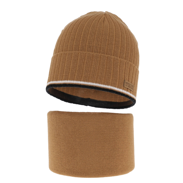 Children's autumn/ spring set: hat and tube scarf camel London