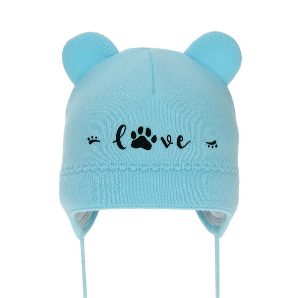 Girl's spring/ autumn hat blue Patka with ears