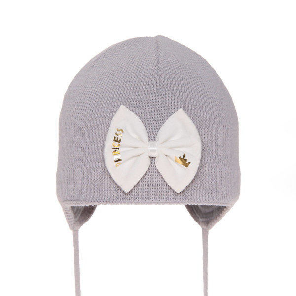 Girl's spring/ autumn hat grey Berenika with ears