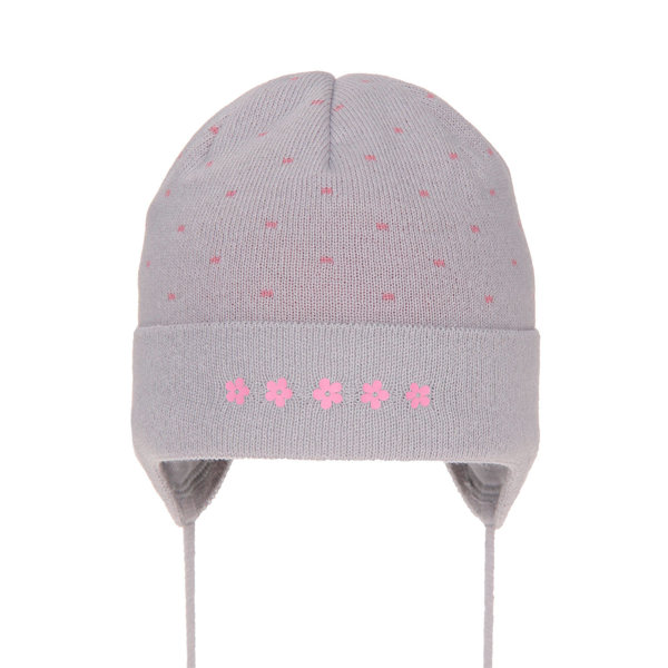 Girl's spring/ autumn hat grey Dotsi with ears