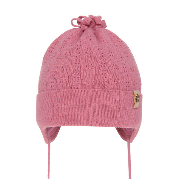 Girl's spring/ autumn hat pink Lenora with ears