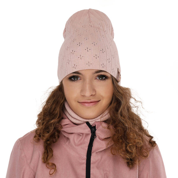 Girl's spring/ autumn set: hat and tube scarf pink Felicity