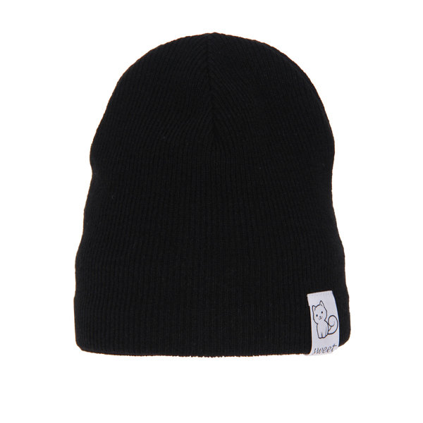 Girl's winter/ autumn hat black Marcja cotton lining