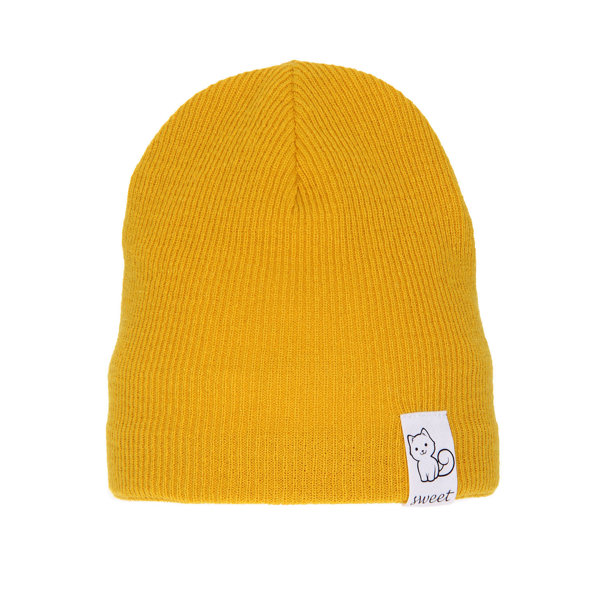 Girl's winter/ autumn hat yellow Marcja cotton lining