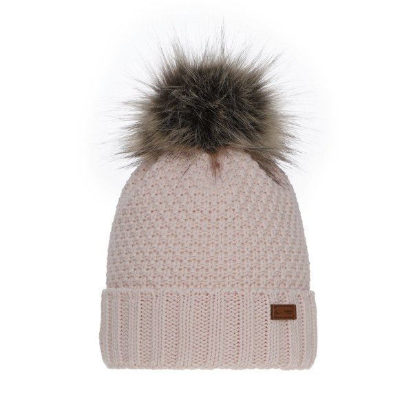 Girl's winter hat pink Pola with pompom