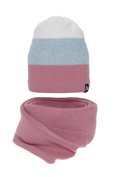 Girl's winter set: hat and scarf pink Kourtney