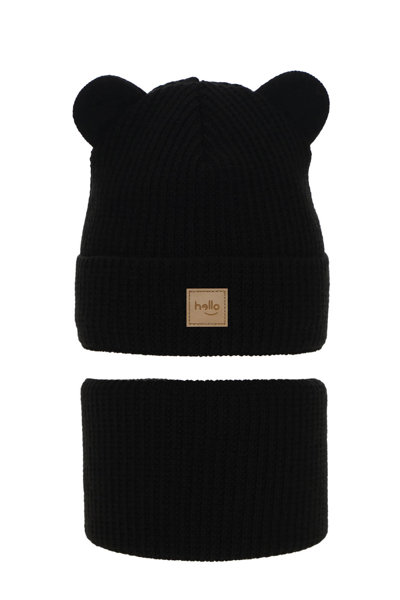 Girl's winter set: hat and tube scarf black Harper