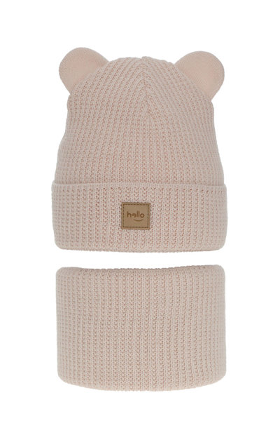 Girl's winter set: hat and tube scarf pink Harper