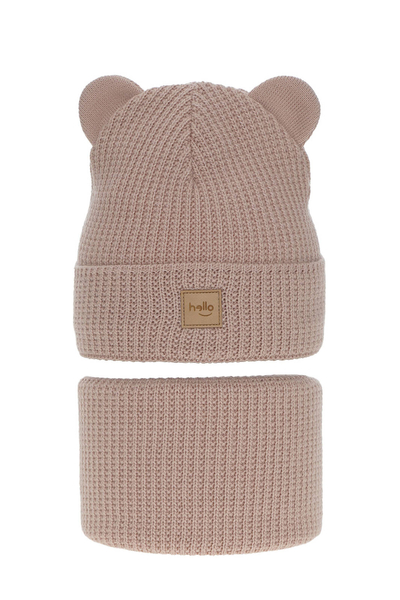 Girl's winter set: hat and tube scarf pink Harper