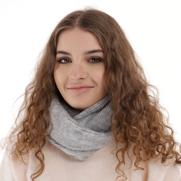 Girl's winter tube scarf grey Izera