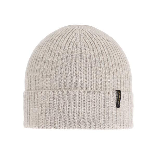 Megan's Beige Woman's Winter Hat: 100% Extra Fine Merino Wool