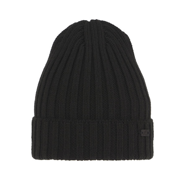 Men's black merino wool winter hat Timon