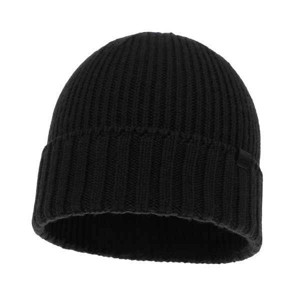 Men's winter hat black 100% extra finemerino wool Bruner