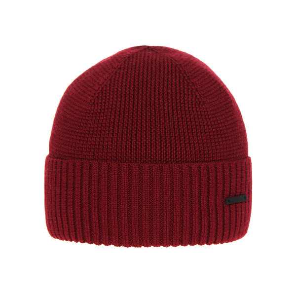 Men's winter hat burgundy merino wool Henk