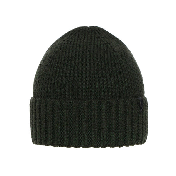 Men's winter hat - green merino wool Nori